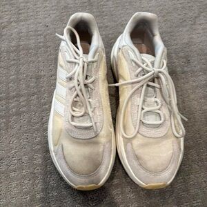 Adidas Cream and White Athletic Shoes